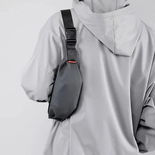 Vista 3 de Bolso bandolera impermeable para hombre, bolsa de viaje para mujer, mochila cruzada ligera para ciclismo, senderismo, trabajo, escuela