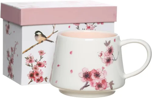 Vista 10 de Topadorn - Taza de café floral morada, taza de té de cerámica de 12 onzas con caja de regalo a juego, taza de flores silvestres de acuarela, apta