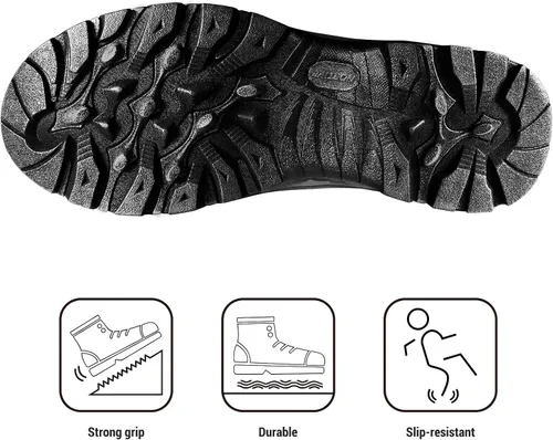 Vista 4 de NORTIV 8 - Botas de esquí de invierno con suela de goma para hombre, con aislamiento impermeable