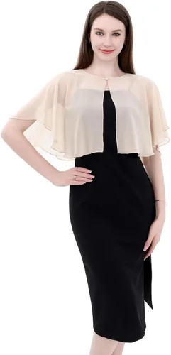 Vista 2 de Capelets de encaje de gasa suave para mujer, chales y envolturas para vestido de noche, boda, capa Bole