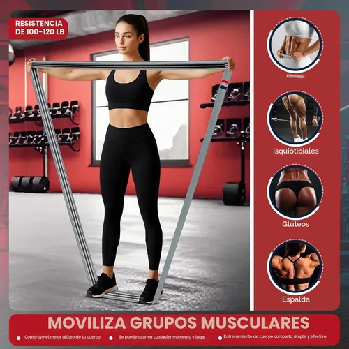 Vista 3 de 76-Inch Extended-Length Resistance Bands – Heavy-Duty Black Fabric Workout Bands for Strength, Mobility, Stretching & Full-Body Training – Durable