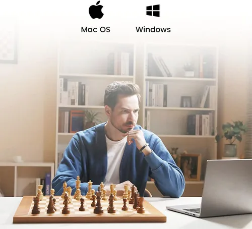 Vista 5 de Chessnut Tablero de ajedrez electrónico de tamaño profesional de torneo: tablero de 21.7 in, reconocimiento completo de piezas de madera