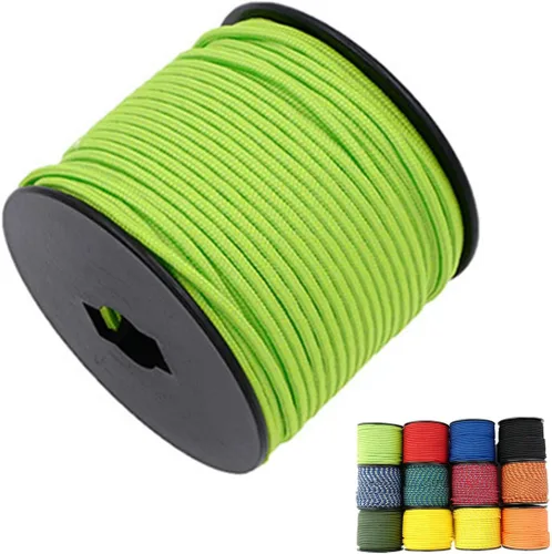 Vista 11 de Cuerda de nailon trenzada sólida de 1/8 pulgadas (3mm) de 164 pies, 5 hebras, paracord, cuerda delgada para manualidades, multiusos, resistente a