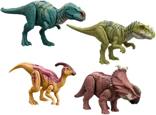 Vista 3 de Jurassic World Mattel - Figura de dinosaurio salvaje ruge y golpea modelos surtidos (HLP14)