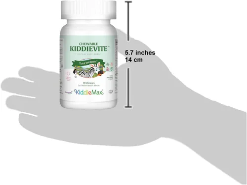 Vista 5 de Maxi Health KiddieVite masticable - Multivitaminas y minerales - Sabor a goma de mascar - 90 masticables - Kosher