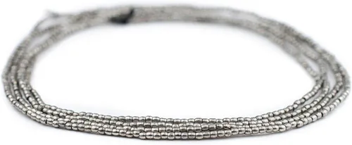 Vista 3 de The Bead Chest Cuentas ovaladas pequeñas de plata (0.079 in)