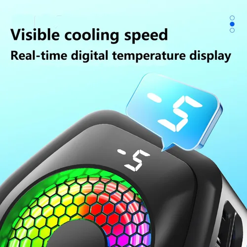 Vista 7 de 2-in-1 Clip Phone Cooler for Gaming, Semiconductor Fan, Fast Cooling