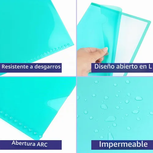 Vista 4 de Tamaki 16 paquetes de fundas transparentes de plástico para carpetas, fundas de plástico para documentos, fundas de papel transparentes con chaqueta