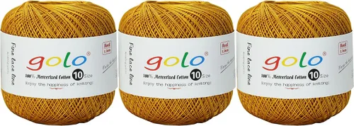 Vista 41 de Golo - 3 bolas de hilo de ganchillo tamaño 10, hilo de crochet para tejer a mano 102
