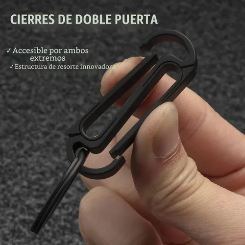 Vista 2 de KeyUnity Clip de cinturón Titanium del tenedor de la llave, llavero lateral doble del mosquetón para los hombres Km10 (Pvd Negro)