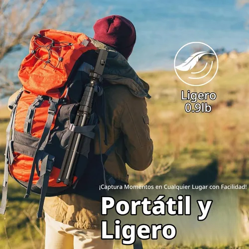 Vista 5 de UBeesize Trípode de teléfono de 62 pulgadas y palo para selfies, trípode para cámara con control remoto inalámbrico y soporte para teléfono Negro