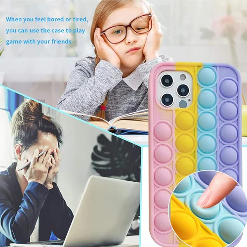 Vista 7 de Funda de teléfono para Samsung Galaxy Note 9 10 20 S9 10 20 21 Ultra Push Sensory Bubble Silicone Soft Shell Protector Roedor Pioneer Phone