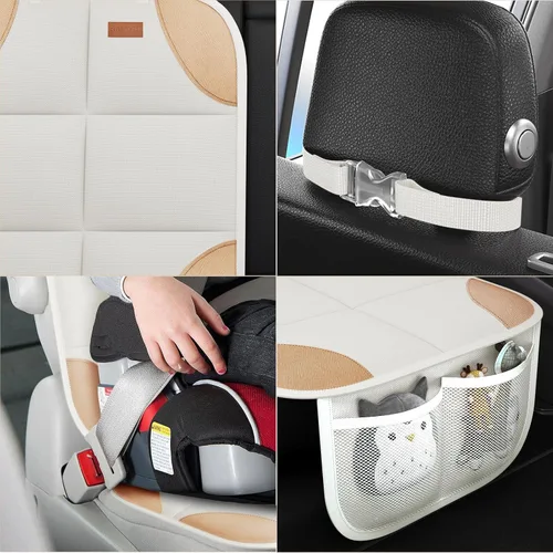 Vista 6 de SMART ELF Protector de Asiento de Automóvil, Paquete de 2 Protectores de Asiento Protegen Asientos Infantiles con el Acolchado Más Grueso y Respaldo