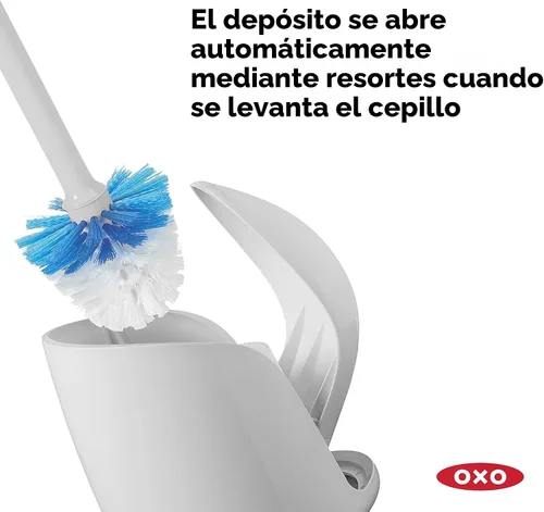 Vista 3 de OXO Good Grips - Escobilla de inodoro compacta y recipiente, color gris