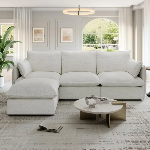 Vista 7 de Sofás modulares de 69.2 pulgadas para sala de estar, respaldo alto impermeable, sofá modular con relleno de plumón, sofá biplaza convertible