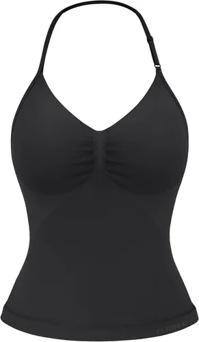 Vista 19 de YEOREO SoftHue Impact Longline Top de Tirantes para Mujer Camiseta sin Mangas Halter para Ejercicio sin Espalda Gimnasio Longline con Correa