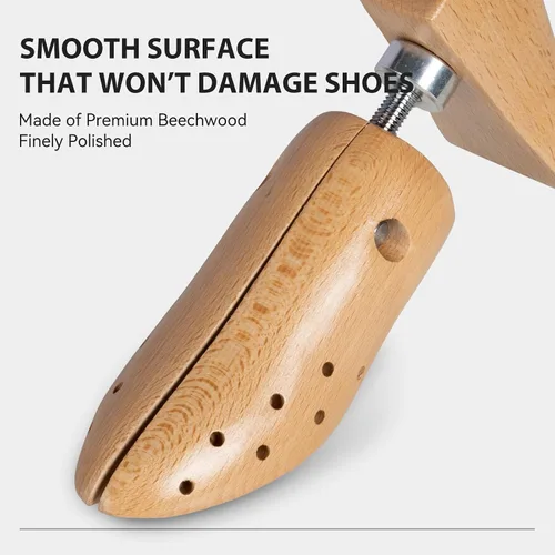 Vista 5 de Premium Beechwood 2-Way Shoe Stretcher Hombres, Profesional Zapato Ampliador y Expander Hombres, Cuero Zapatos Camilla Hombres