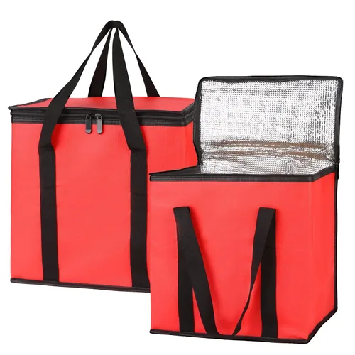Vista 57 de Bodaon Bolsa de entrega de pizza aislada, 20" x 20" x 8" bolsas calentadoras de pizza para mantener caliente, bolsa aislada para entrega de Negro
