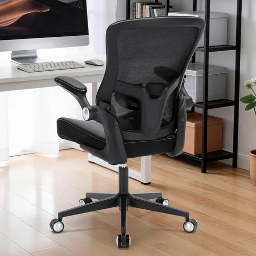 Vista 2 de Silla de oficina, 400 libras, ergonómica y resistente, con soporte lumbar ajustable, silla de computadora de malla transpirable con reposabrazos