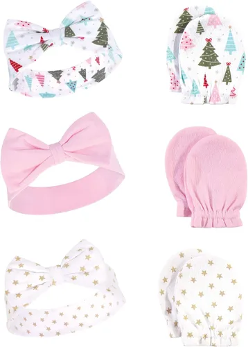 Vista 29 de Hudson Baby Conjunto de diadema de algodón y manoplas para rascar para bebé