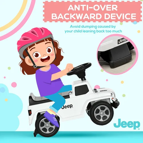 Vista 3 de Aosom Coche de empuje para niños, con sonidos del motor y almacenamiento debajo del asiento, auto deslizante con bocina, juguete para sentarse