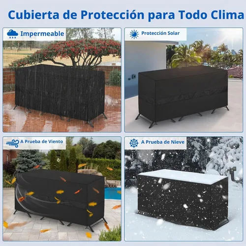 Vista 8 de SunPatio Bistro - Juego de funda impermeable, para patio al aire libre, juego de muebles de 3 piezas con ventilación de aire, resistente a los rayos