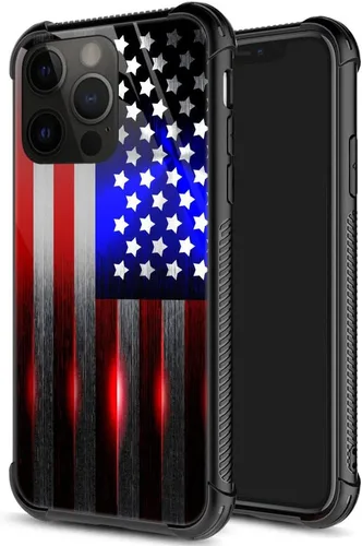 Vista 76 de ZHEGAILIAN Funda para iPhone 14 Pro, protección de grado militar, esquinas a prueba de golpes, funda antiarañazos para iPhone 14 Pro, bandera vieja