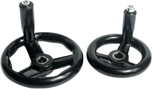 Vista 2 de 100/125/160/200/250/320mm Black Milling Machine Lathe CNC 3D Printer Spoked Handwheel Bakelite Three Handwheel Rotating Handle(25mm X320mm)
