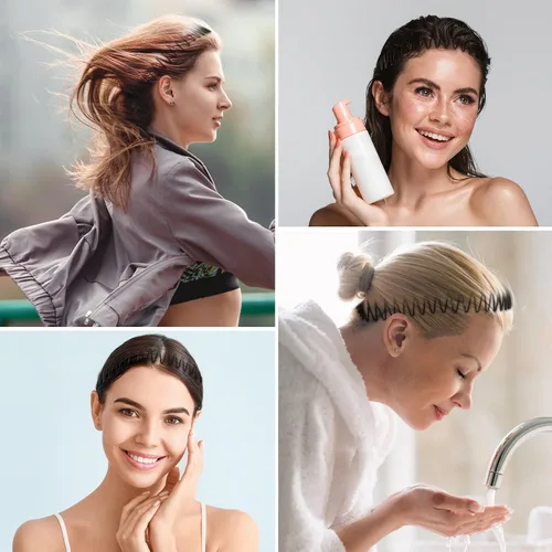 Vista 6 de Soft 'N Style Diademas flexibles elásticas para mujeres (3 unidades, color negro)