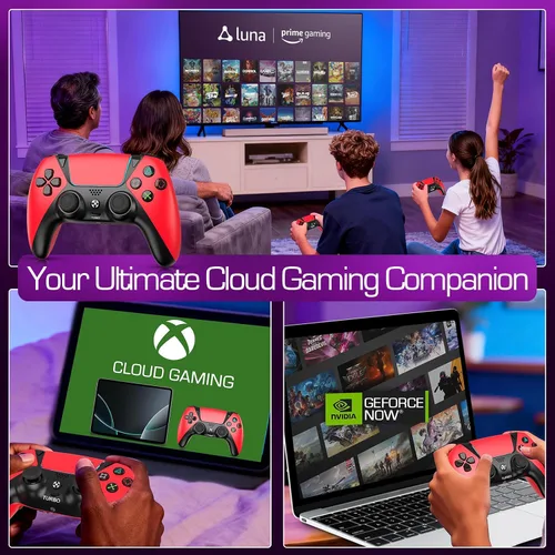Vista 4 de Enstixsm Game Controller for Luna Fire Stick TV PC PS4 Steam Phone Tablet, Wireless Control with 2 Back Paddles and Turbo, 1200mAh Built in Battery