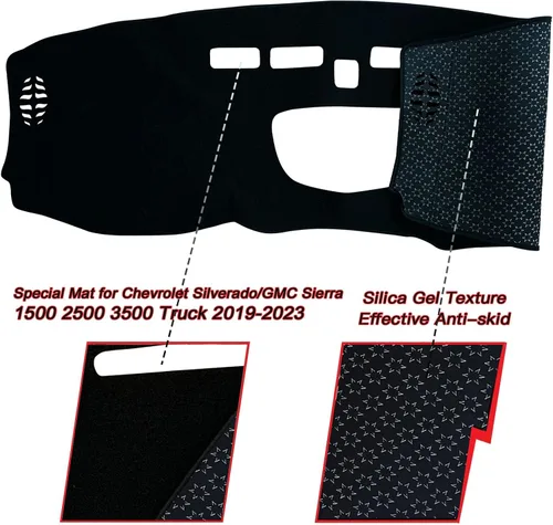 Vista 2 de Funda para salpicadero personalizada para consola central interior compatible con Chevrolet Silverado/GMC Sierra 1500 2500 3500 camiones 2019-2023