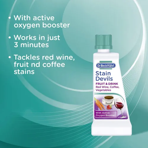 Vista 2 de Dr. Beckmann Stain Devils Fruit & Drinks Con refuerzo de oxígeno activo 1.76 oz