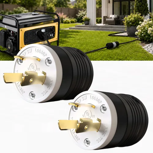 Vista 25 de Paquete de 1 enchufe de bloqueo NEMA L14‑30P de 30 amperios macho 30A 250V Twist Lock L14‑30, enchufe de grado industrial de 3 polos de 4 cables