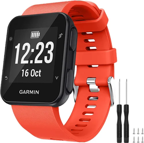 Vista 16 de GVFM banda compatible con Garmin Forerunner 35, silicona suave correa de repuesto para reloj inteligente Garmin Forerunner 35, se ajusta a muñeca