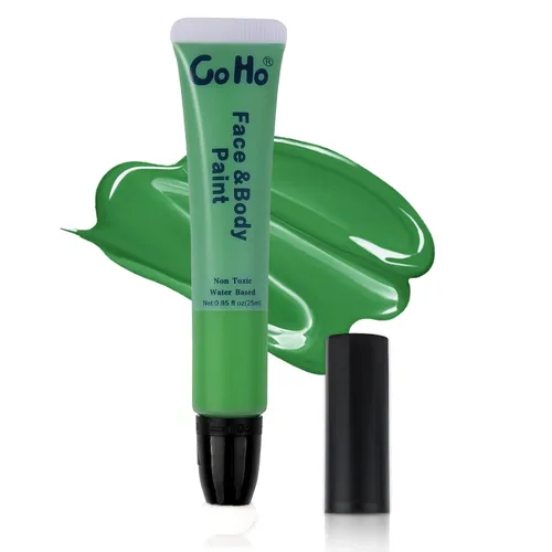 Vista 17 de Go Ho Pintura facial verde Amazonas, pintura corporal crema a base de agua, lavable, altamente pigmentada, suave y segura para la piel, disfraces