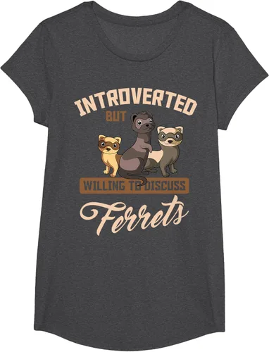 Vista 82 de Camiseta para amantes de los animales de los hurones, Negro, S