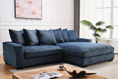 Vista 20 de Container Furniture Direct Luxe - Sofá modular de dos piezas de gran tamaño para sala de estar, sofá en forma de L de 102.4 pulgadas con diván, Negro