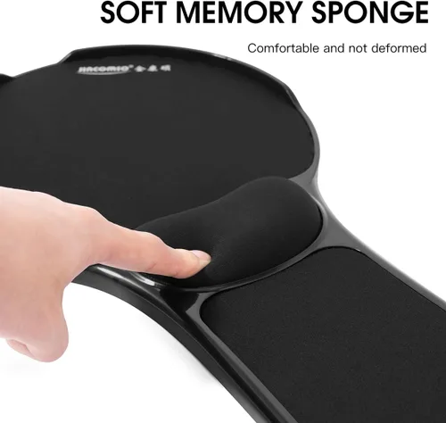 Vista 3 de Omhuzsyo Alfombrilla de mouse mejorada para brazo de silla, almohadilla ajustable para soporte de muñeca para mesa y silla, extensor de mesa