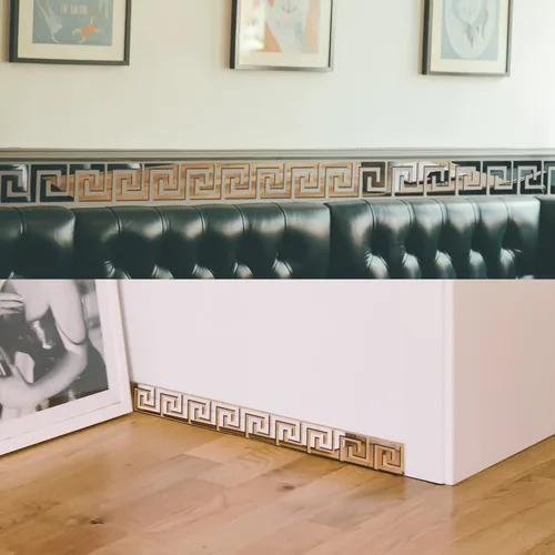 Vista 3 de 15 calcomanías de borde de espejo, calcomanías de decoración de pared, removibles, despegar y pegar, protector contra salpicaduras para decoración