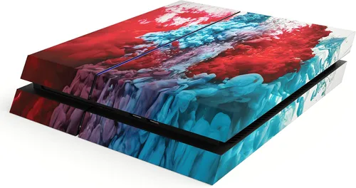 Vista 2 de giZmoZ n gadgetZ Pegatina Vinal para consola PS4 con diseño de explosión de color + 2 fundas de controlador