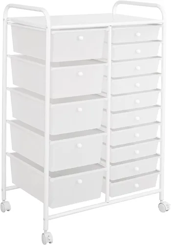Vista 14 de Seville Classics Carrito Organizador con Ruedas, para Hogar, Oficina, Escuela, Aula, Álbum de Recortes, Pasatiempo, Artesanía, 10 Cajones, Negro