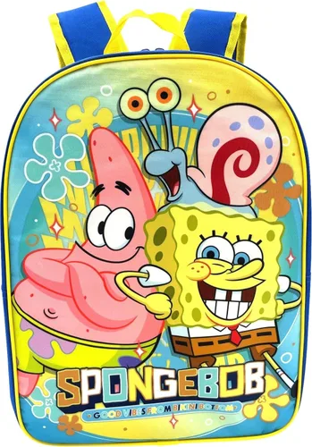 Vista 2 de Ruz Sponge Bob - Mochila escolar de 15" (azul-azul-amarillo)