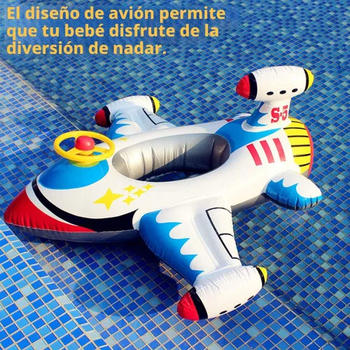 Vista 6 de Flotador inflable de piscina para bebé, barco flotante con cuerno de volante para niños pequeños de 1 a 4 años de edad para niños y niñas, inflable