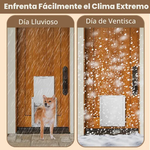 Vista 6 de Puerta de plástico para perro que nunca se oxida con solapa magnética transparente suave y panel de cierre a presión, puerta de mascotas con bloqueo