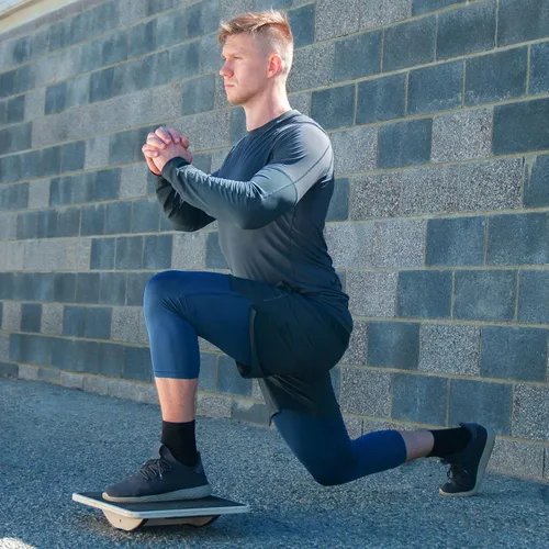 Vista 2 de ProsourceFit Tabla de equilibrio de madera antideslizante para entrenamiento de núcleo, 17.5 pulgadas de diámetro, color negro