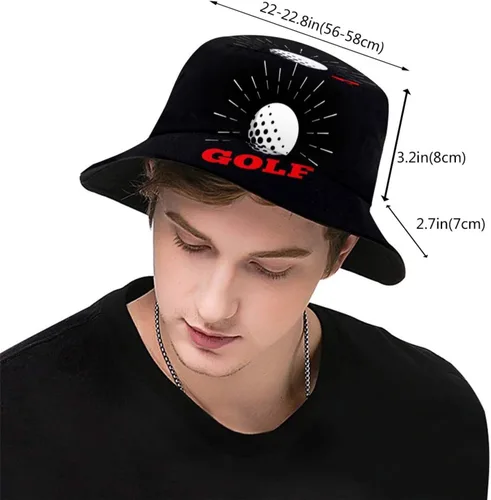 Vista 3 de Sombrero de pescador de moda con patrón de golf deportivo, gorra de pescador plegable para exteriores para mujeres y hombres