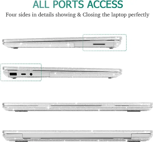 Vista 4 de May Chen Funda compatible con laptop Microsoft Surface de 13.5" 5/4/3 con reposamanos de metal modelo 1951/1868, carcasa rígida de plástico
