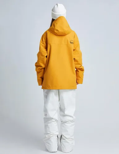 Vista 4 de Chaqueta de esquí para mujer, impermeable, chaqueta de nieve para invierno, resistente al viento, chaqueta de snowboard con capucha