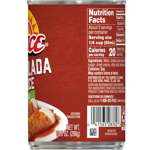 Vista 6 de Pace Salsa de enchilada roja suave, lata de 10.5 onzas