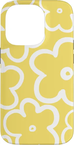 Vista 17 de iPhone 16 Cute Flower Pattern Wildflower Lemon Yellow and White Floral Case